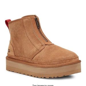 Neumel Platform Zip Boot UGG in Chestnut size 10